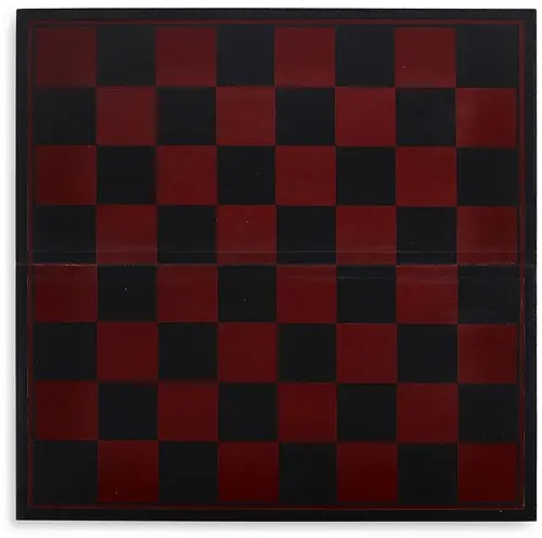 Wooden checkerboard with checkerboard black online and red