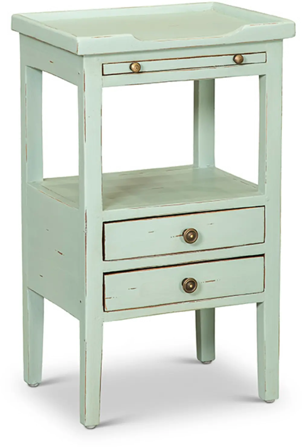 Eton Egg Blue Side Table with Pull Out Shelf-1