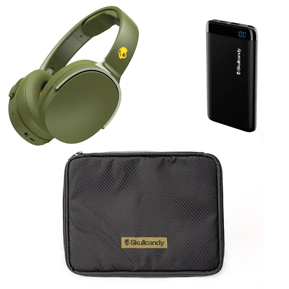 S6HTW-M733,HESH,BNDL Skullcandy Hesh 3 Wireless Headphone Bundle - Moss Green-1
