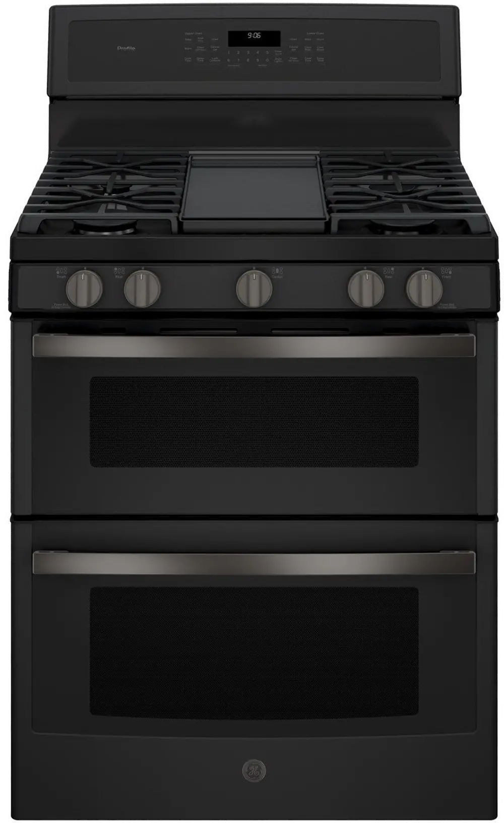 PGB960FEJDS GE Profile Front Control Slide In Double Oven Gas Range with Convection - 36 Inch, Black Slate, 6.8 cu. ft.-1
