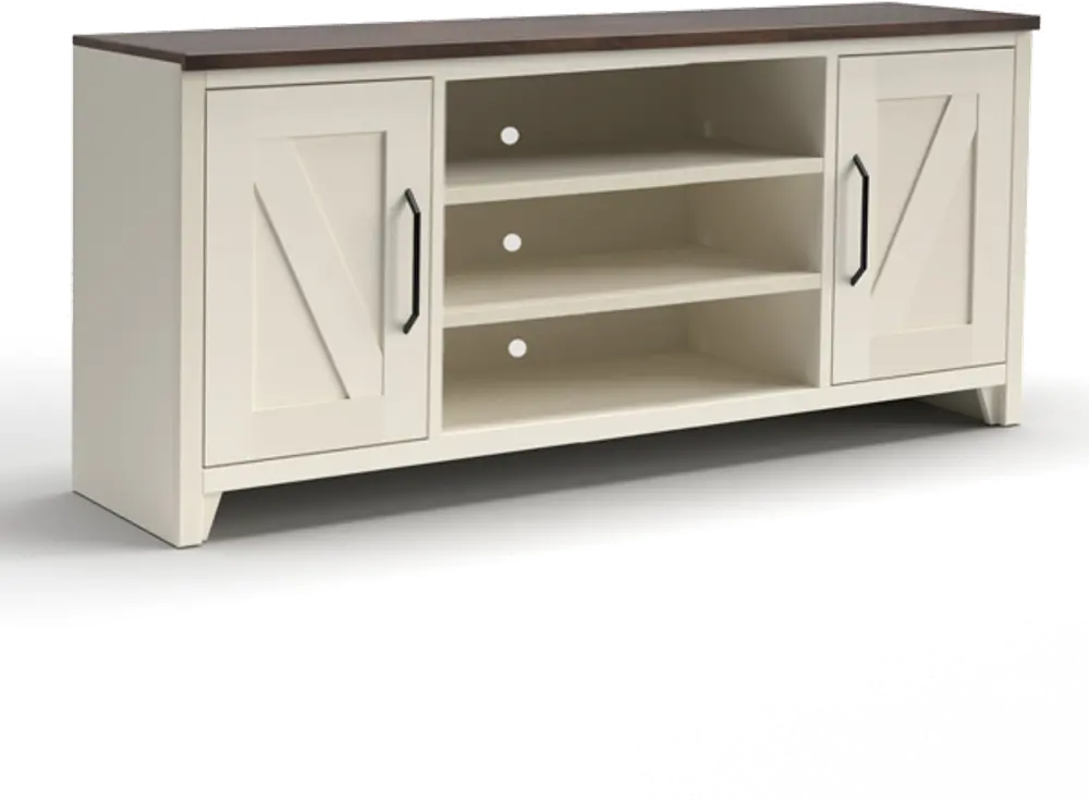 Distressed White Country 65 inch TV Stand - Springs-1