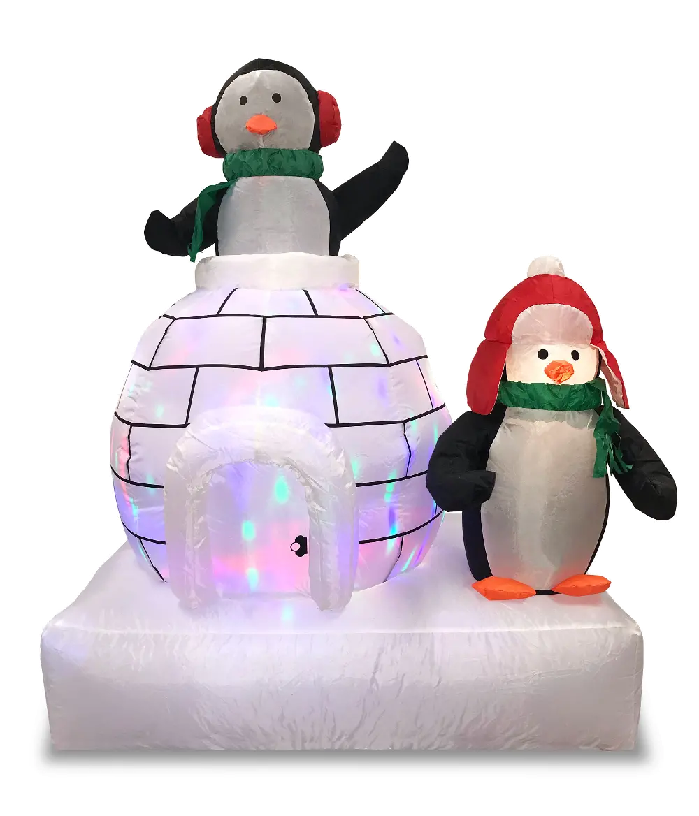 5 ft. Inflatable Penguins with Disco Light-1