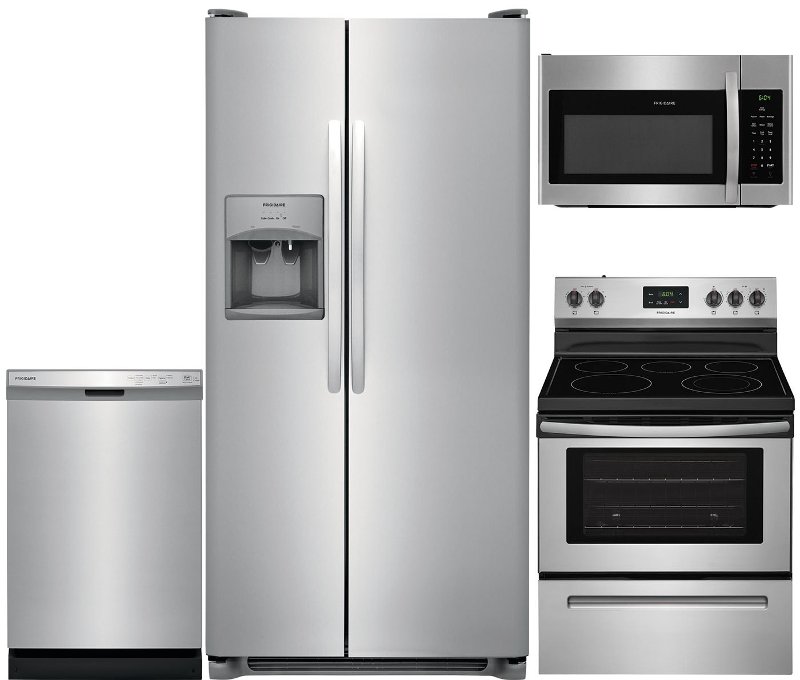 Frigidaire Electric Kitchen Appliance Package with 22.1 cu. ft. Side by ...