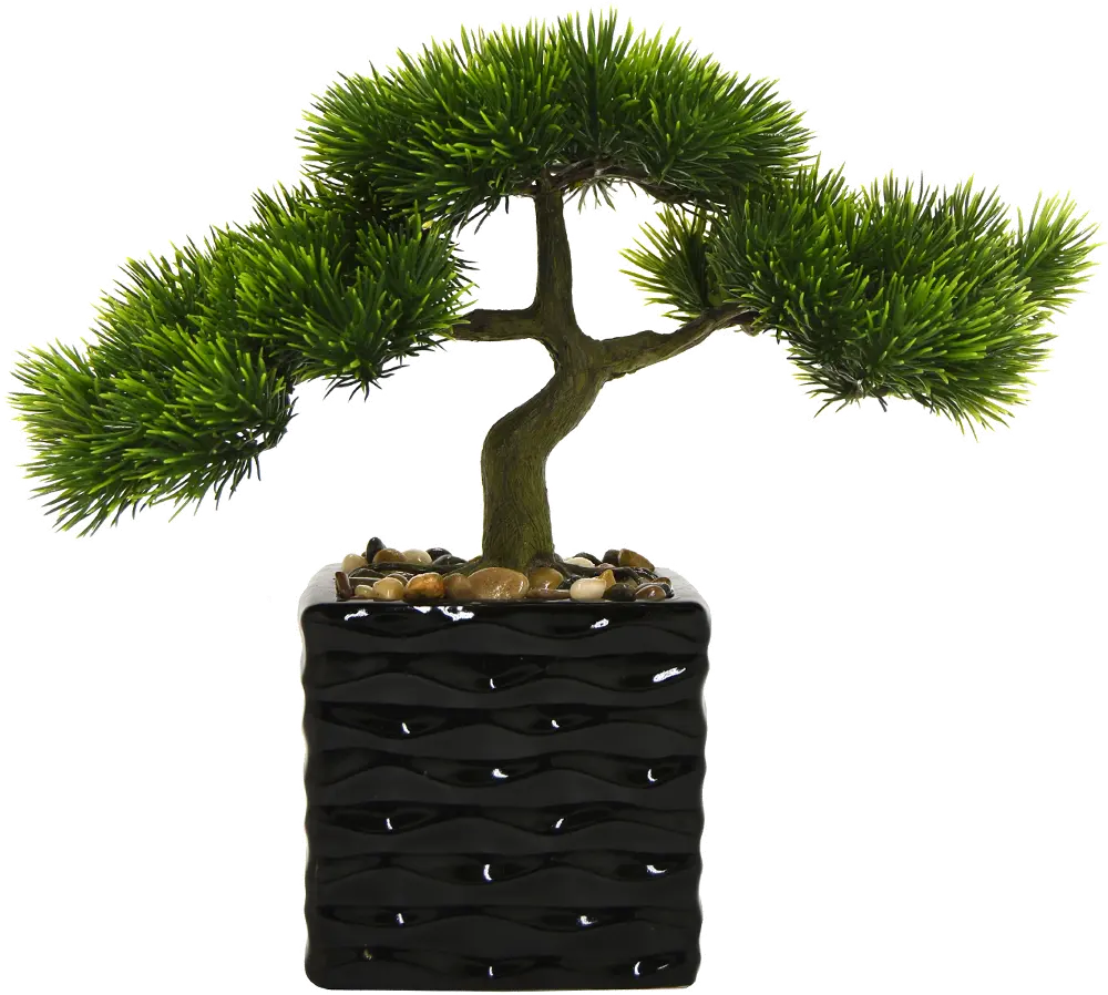 Faux Bonsai Tree Arrangement in a Black Pot-1