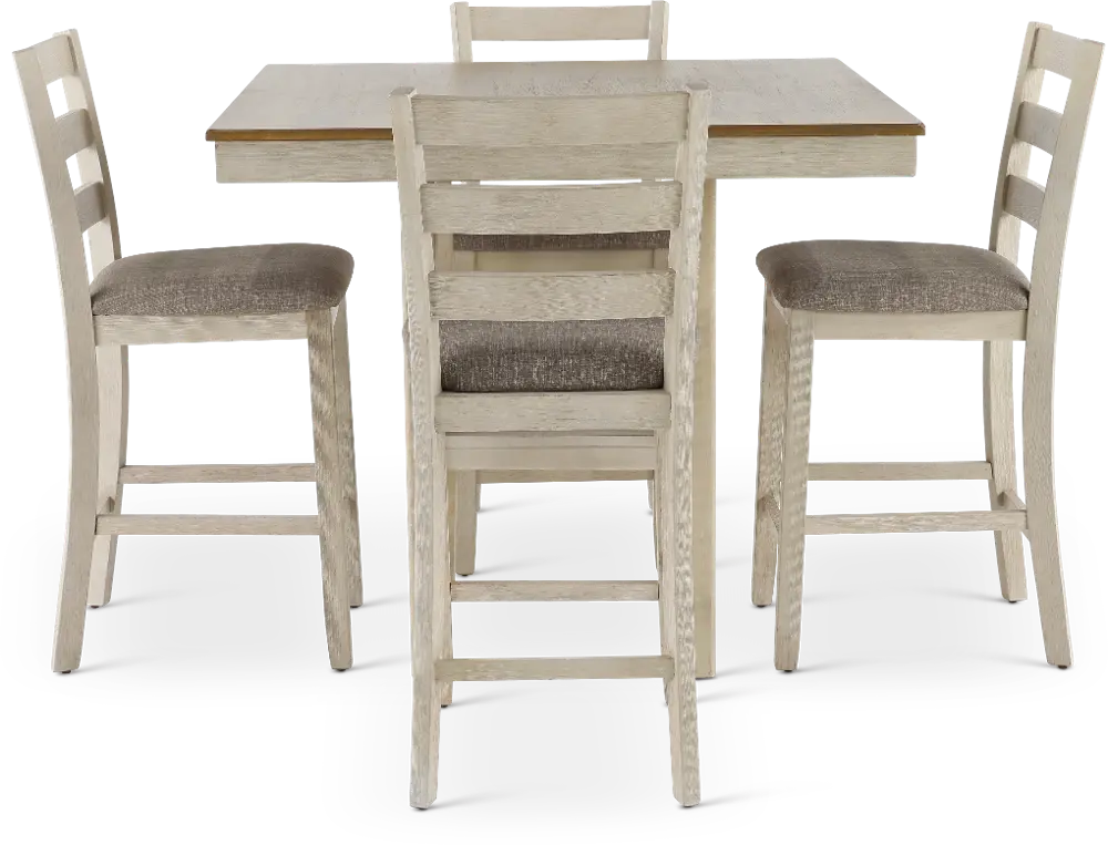 Tahoe Off-White and Gray 5 Piece Counter Height Dining Set-1