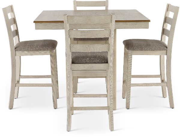 White and Gray 5 Piece Counter Height Dining Set - Tahoe