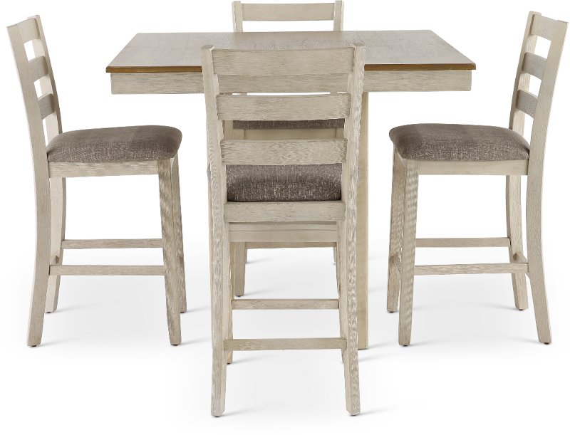 White and Gray 5 Piece Counter Height Dining Set - Tahoe