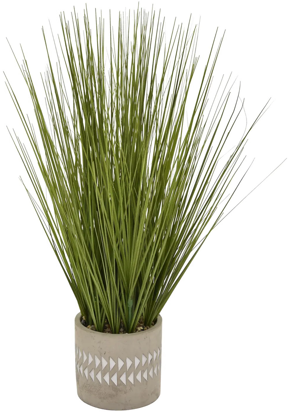21 Inch Faux Grass Planter Arrangement in a Patterned Pot-1