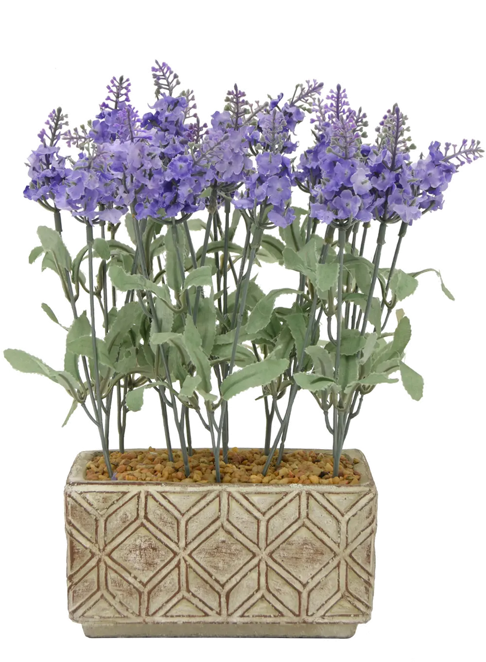 Faux Lavender Arrangement in Rectangular Planter-1