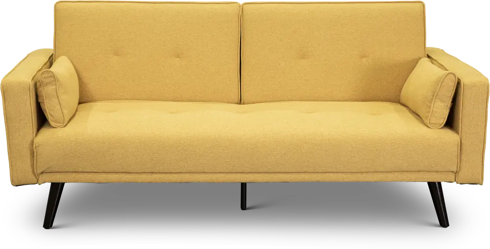 Jenna Mustard Yellow Convertible Sofa Bed-1