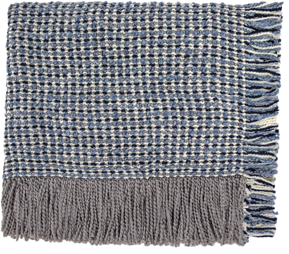 Navy, Gray, Blue and Cream Throw Blanket - Newcastle-1