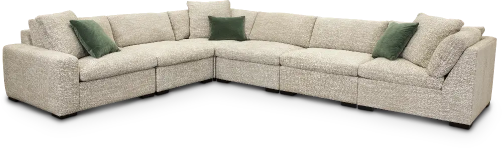 6PC/NAIMA/DESRT/OPT4 Light Gray 6 Piece Sectional Sofa with LAF Chair - Naima-1