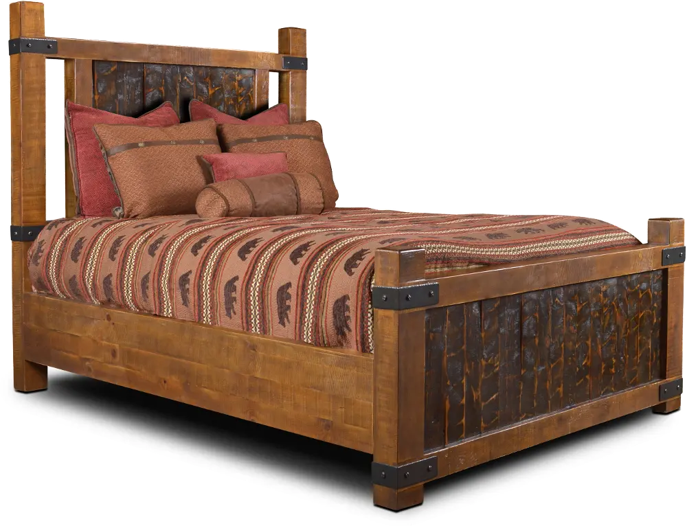 Rustic Pine Queen Bed - Big Timber-1