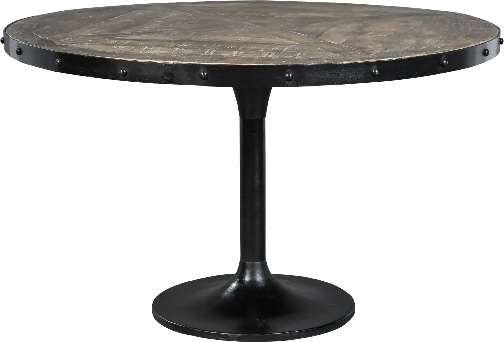 Brown and Black Round Dining Table - Aviano-1