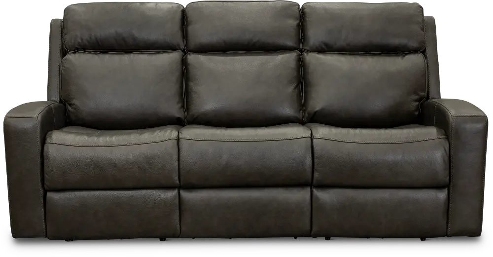 Cody Gray Leather-Match Power Reclining Sofa-1