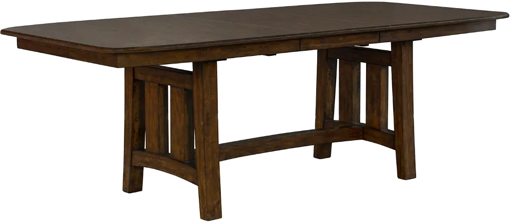 Rustic Brown Trestle Dining Room Table - Henderson-1
