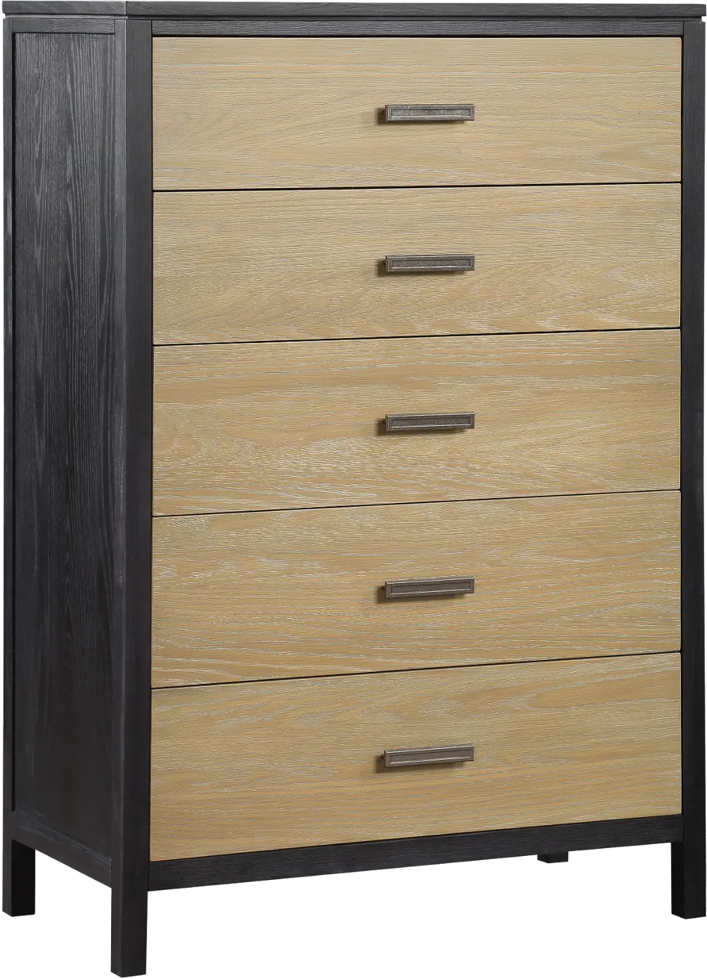 Modern Oak and Black Chest of Drawers - Carter-1