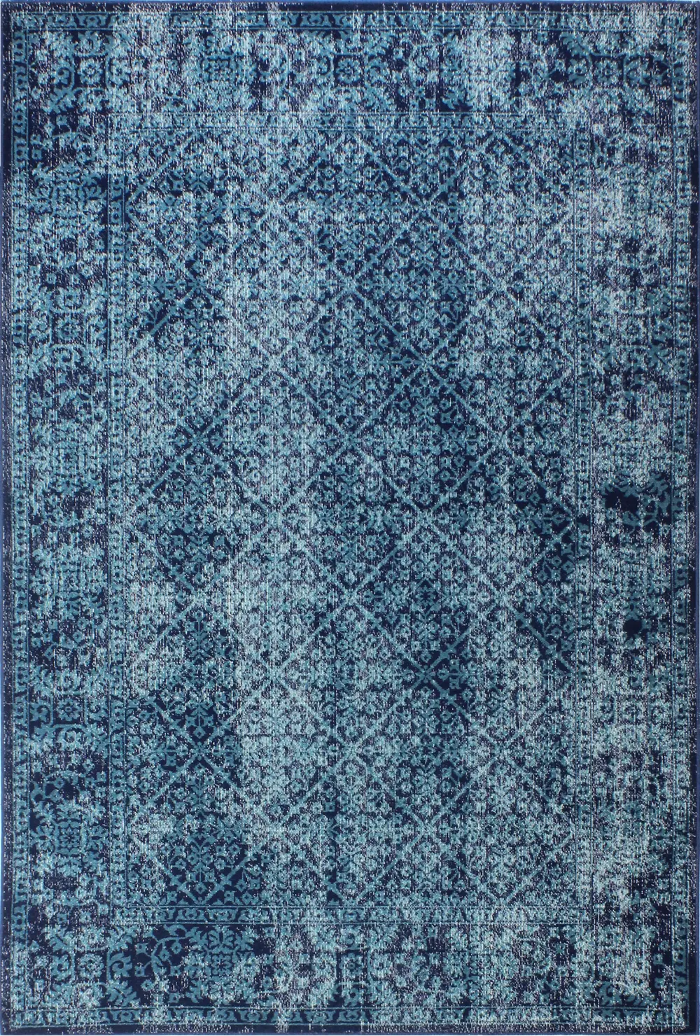 H114-NV-4X6-Z048 4 x 6 Small Traditional Nolan Navy Blue Rug - Heritage-1