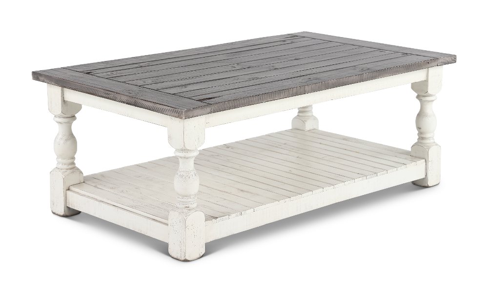 Stone White and Brown Coffee Table