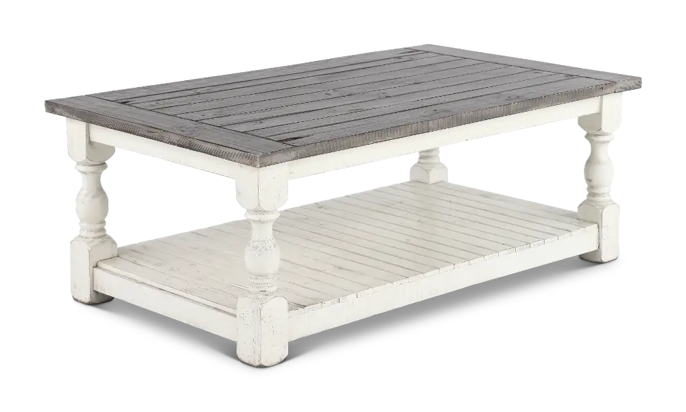 Stone White and Brown Coffee Table-1