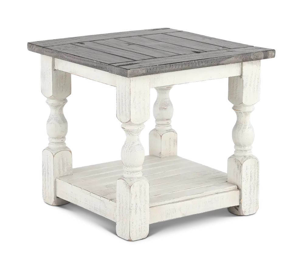 Stone White End Table-1