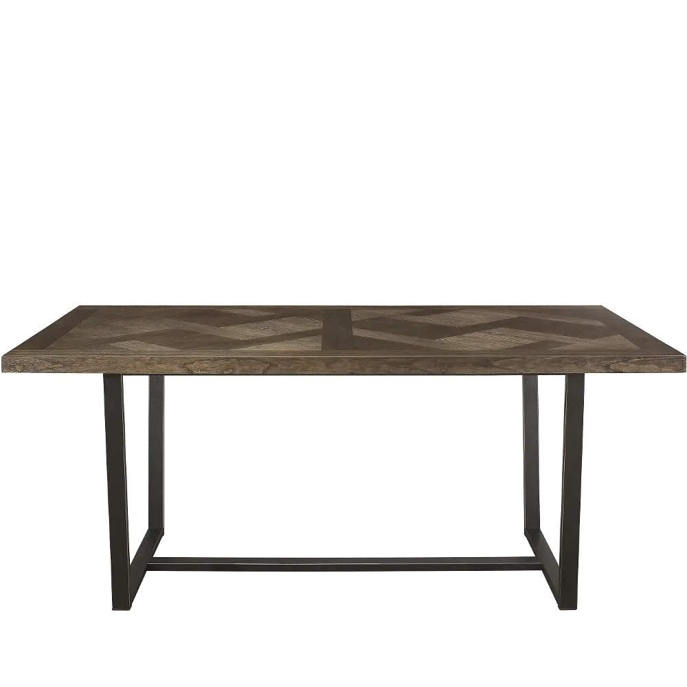 Industrial Wood and Metal Dining Room Table - Leland-1