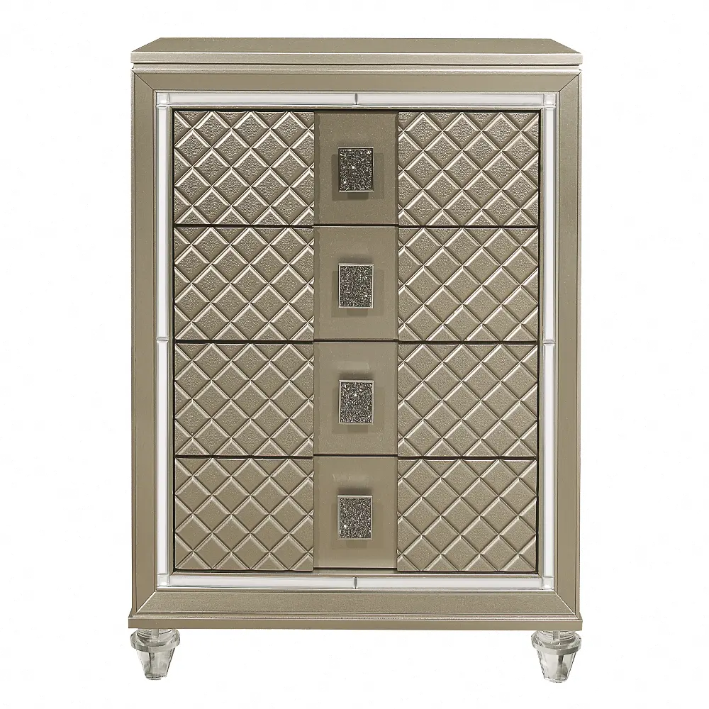 Peony Champagne Gold Chest of Drawers-1