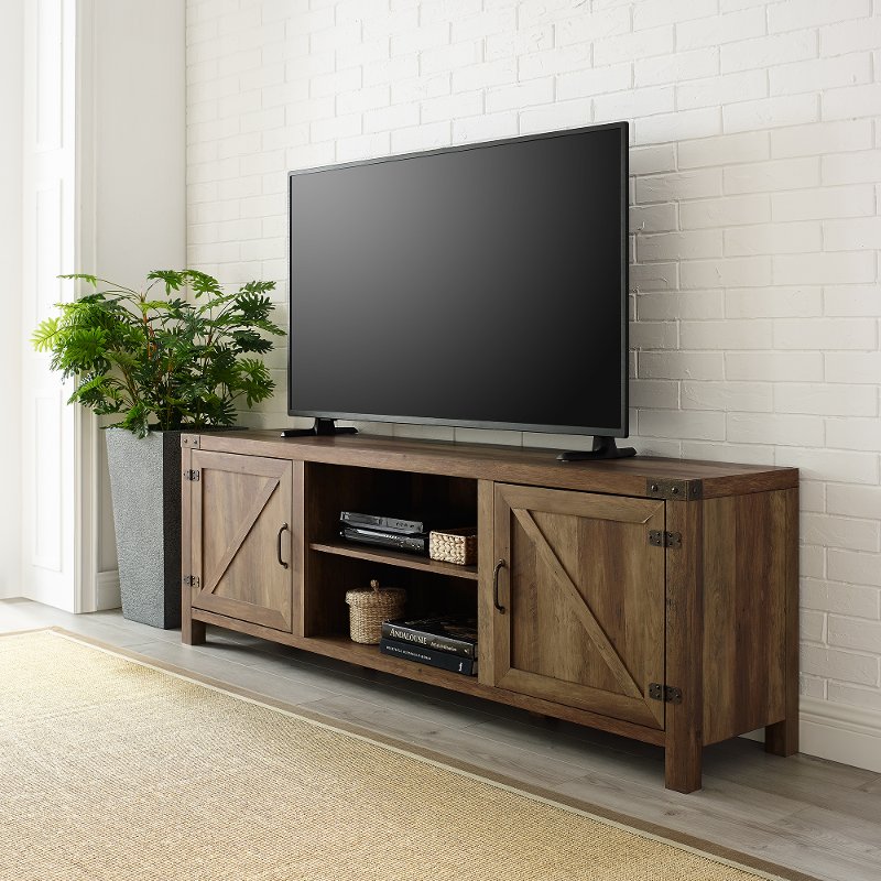 Modern Farmhouse Tv Stand Rustic Oak, 70 Inch Tv Console Table