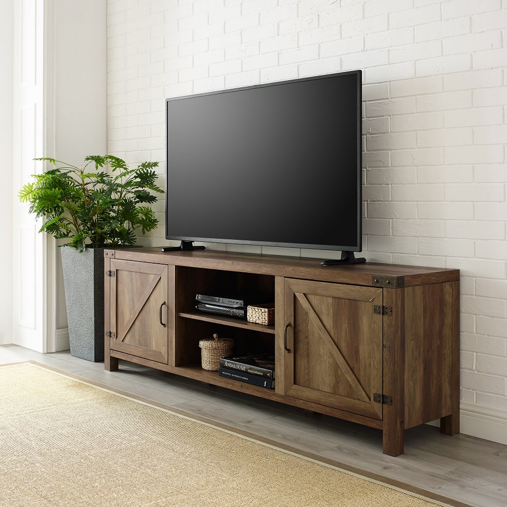 Cameron Rustic Oak 70 Inch Farmhouse TV Stand - Walker Edison