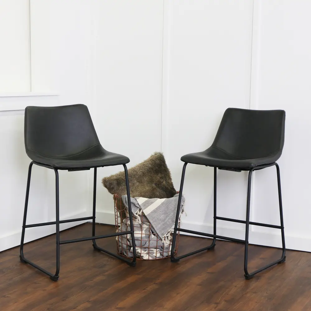 CHL26BL Slope Black Counter Height Stool, Set of 2-1
