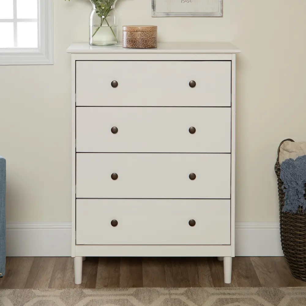 BR4DDRWH Spencer Classic White Chest of Drawers-1