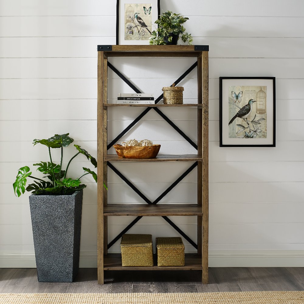 Farmhouse 64 Inch Metal Bookcase - Walker Edison