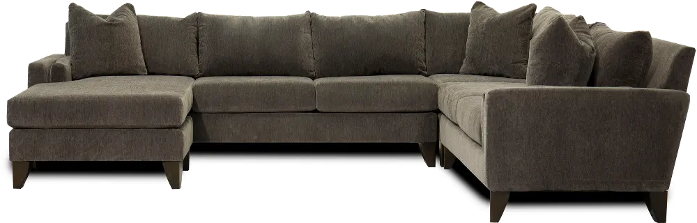 Fog Gray 3 Piece Sectional Sofa with RAF Loveseat - Riley-1
