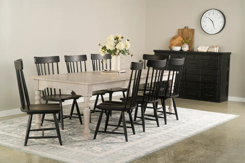 Magnolia Home Furniture Natural White and Black 5 Piece Dining Set-1
