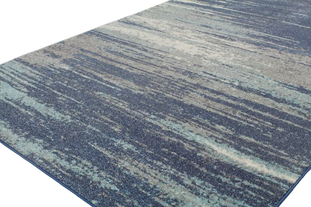 E110-BL-2.6X8-5445A Everek Paola Blue and Gray 8' Runner Rug-1