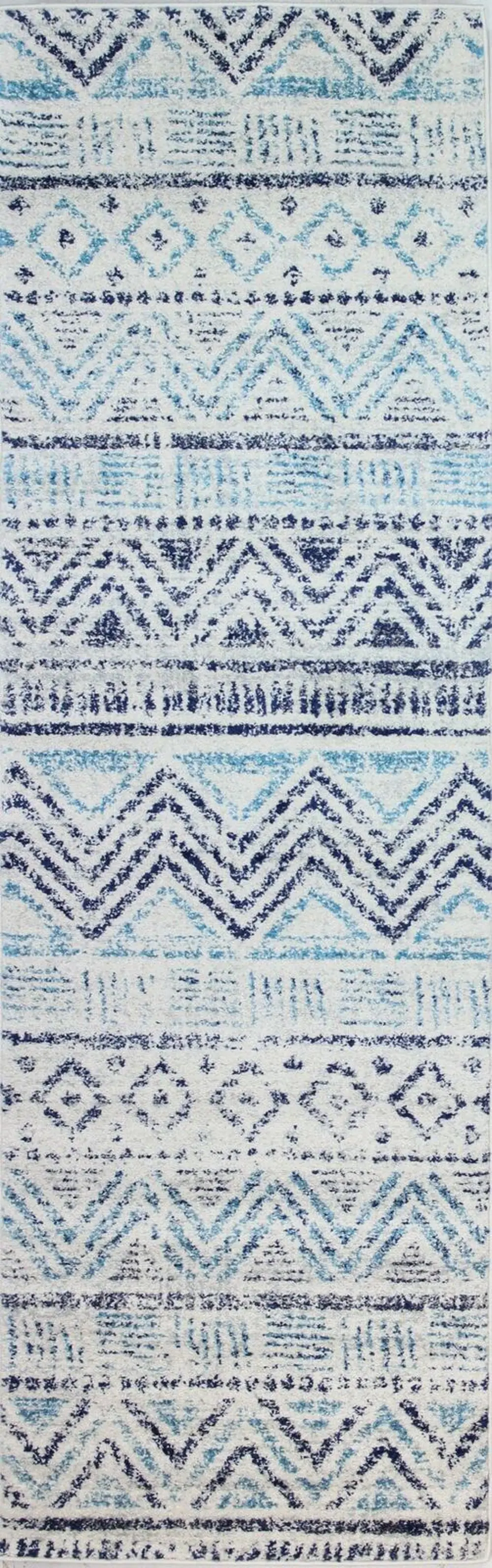 M147-IV-2.6X8-MR604 Transitional Zeisha Blue and Ivory 8 Foot Runner Rug - Mayfair-1