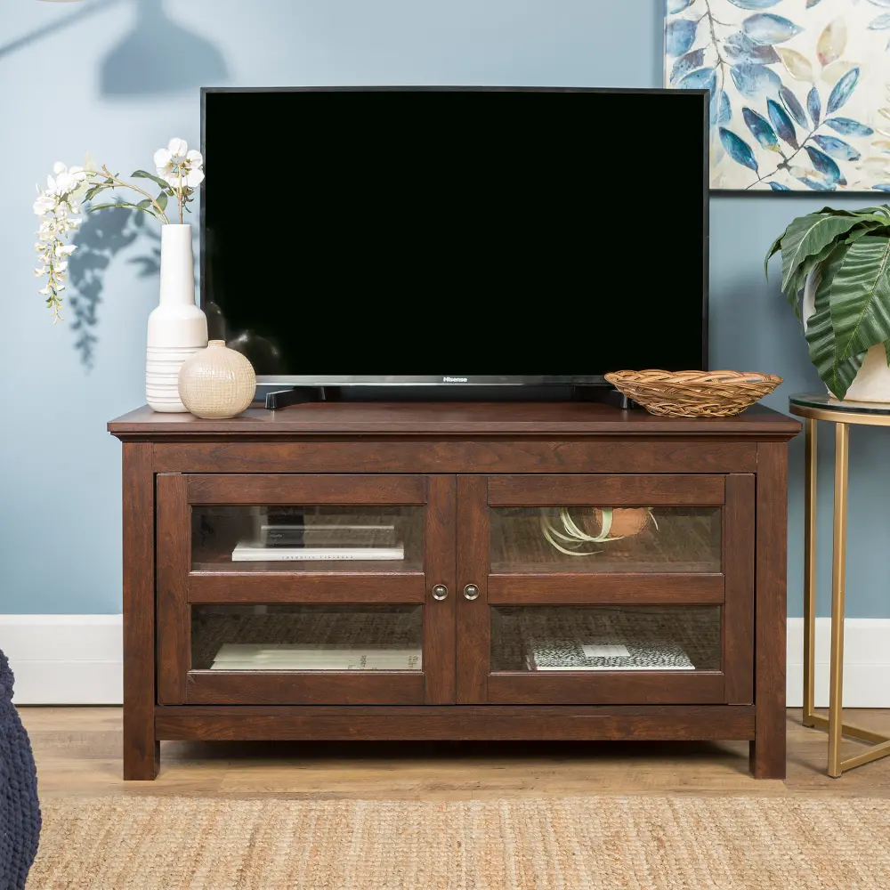 WQ44CFDTB 44 Inch Wood TV Stand - Brown-1
