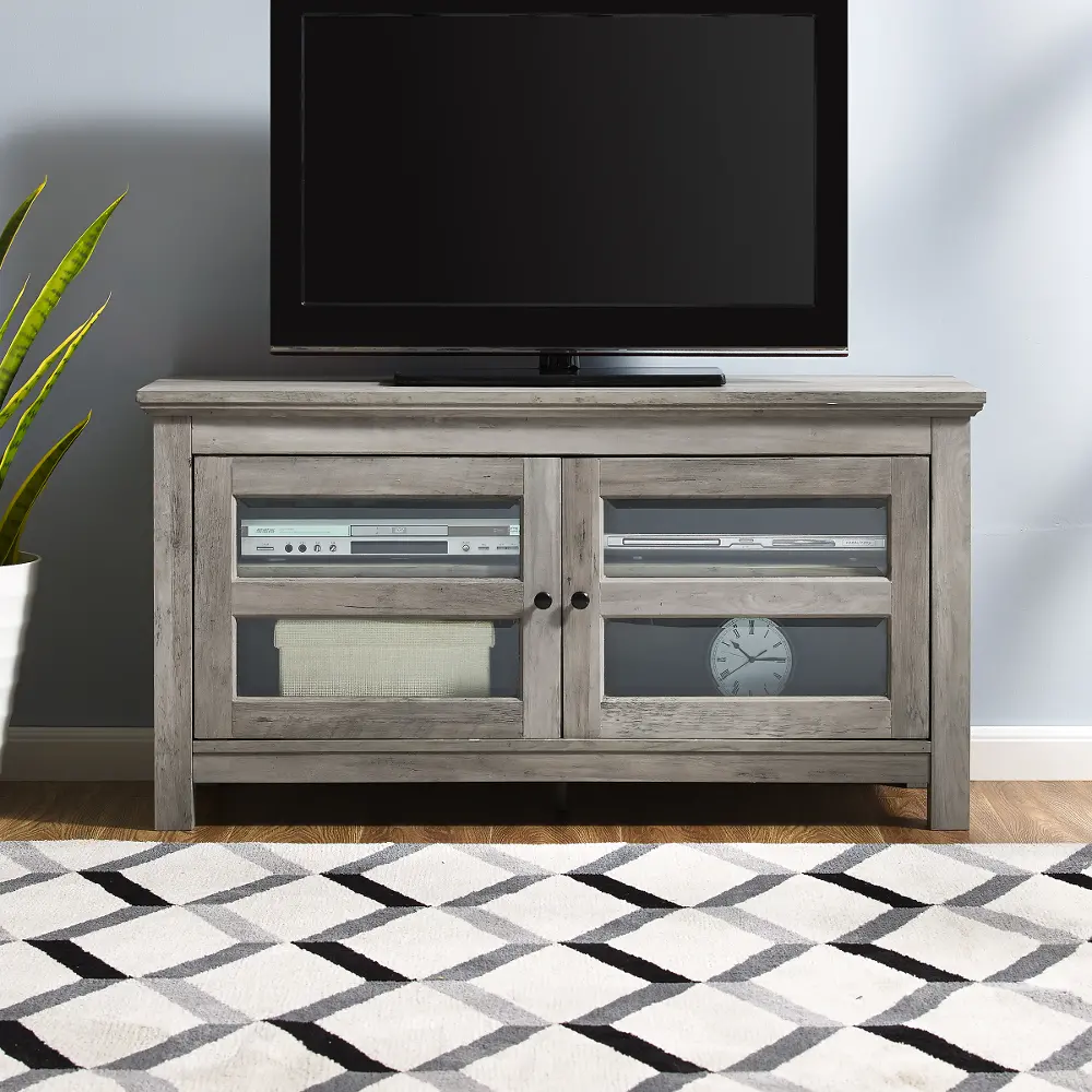 WQ44CFDGW Contemporary Wood 44 Inch TV Stand - Grey Wash-1