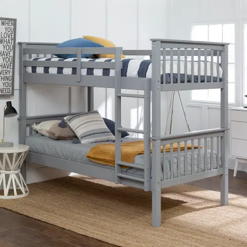 Mission Gray Twin-over-Twin Bunk Bed - Walker Edison | RC Willey