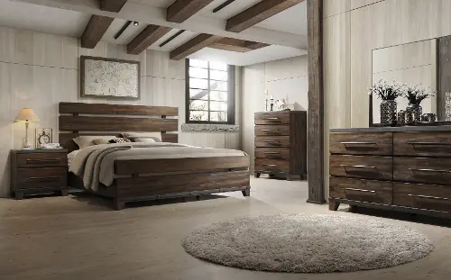 Forge Rustic Brown Queen Bed RC Willey