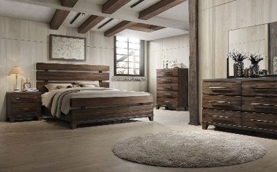 Modern Rustic Brown 4 Piece King Bedroom Set Forge Rc Willey Modern Rustic Brown 4 Piece King, Rustic Modern Furniture Reno