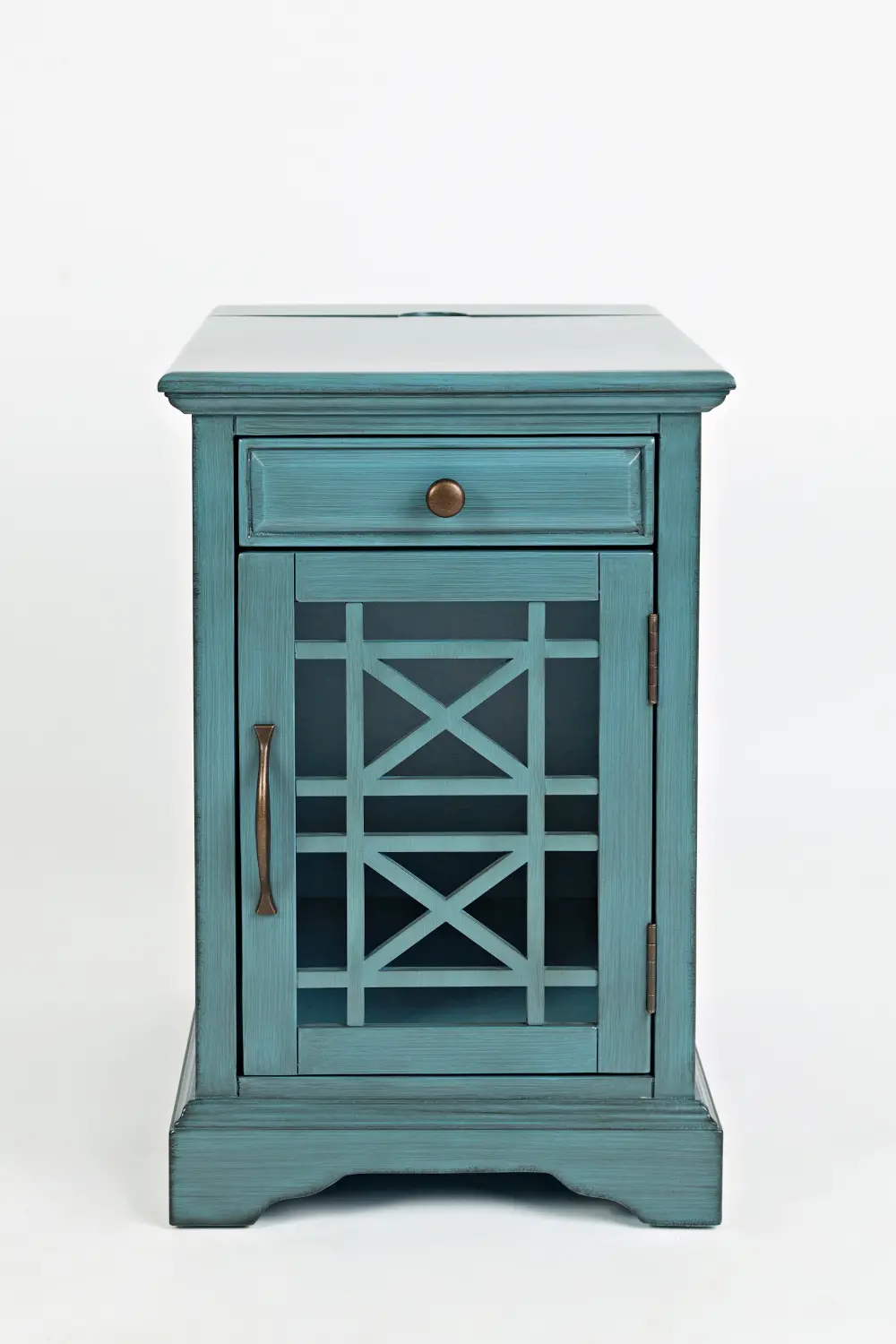 Craftsman Aqua Blue Side Table-1