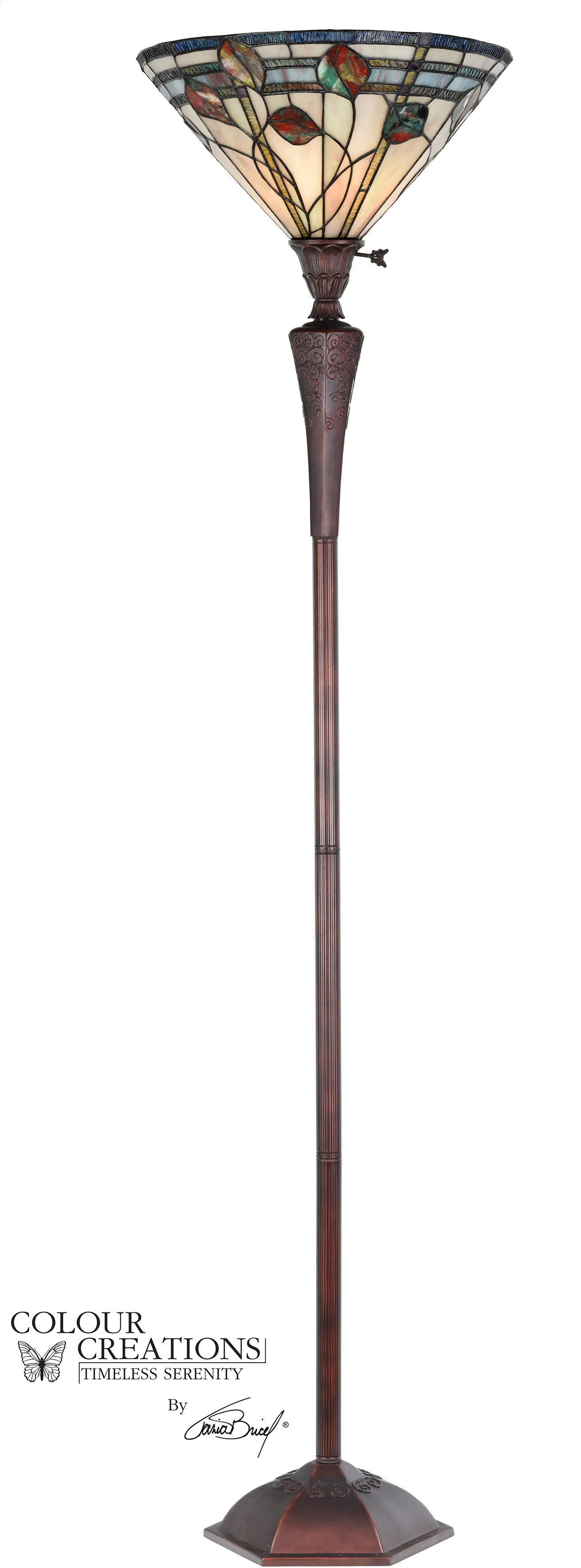 Multi Color Glass Torchiere Floor Lamp - Bridesburg