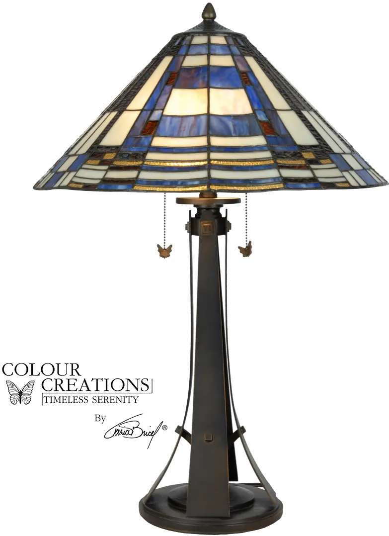 Multi Color Glass Tiffany Table Lamp - Tyler