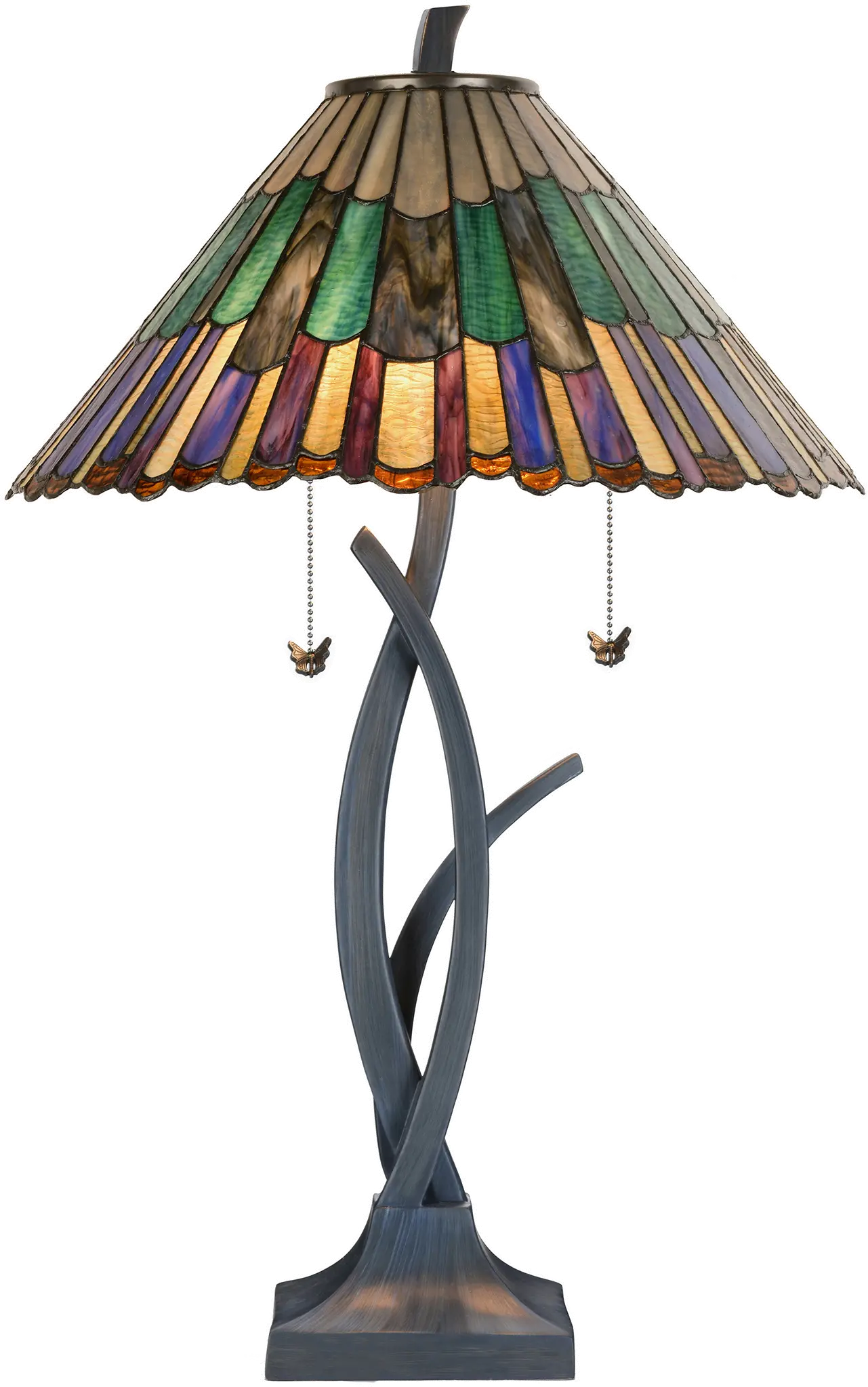 Multi Color Glass Tiffany Table Lamp - Mossbridge