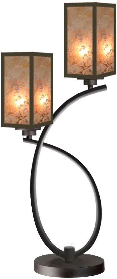 Deer Field Brown Mica Table Lamp