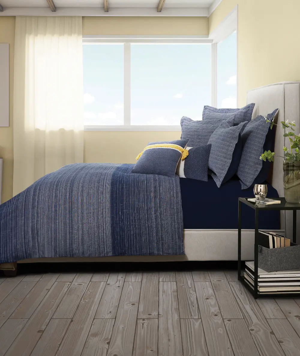 Crestwood Denim Blue Queen 7 Piece Bedding Collection-1