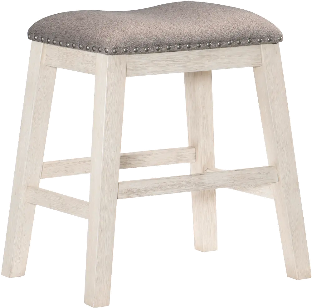 White and Gray 24 Inch Counter Height Stool - Timbre-1