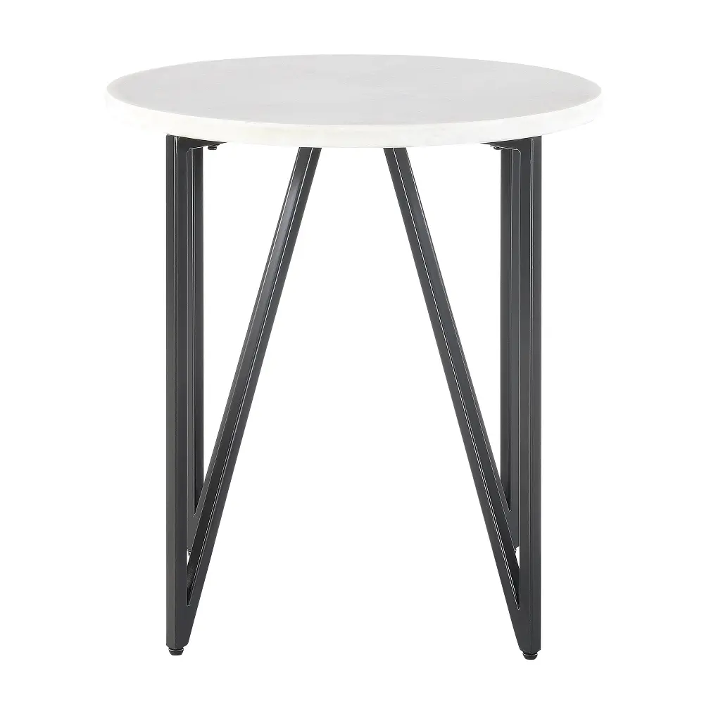 Cedric Round Marble End Table-1