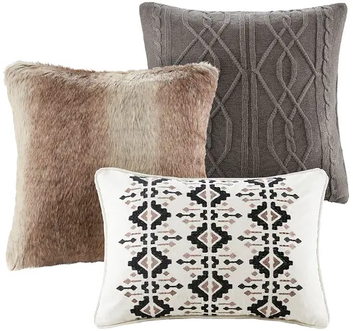 Black, Tan and Ivory Queen Urban Cabin 8 Piece Bedding Collection